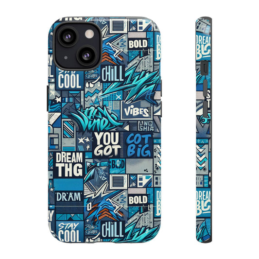 Vibrant 3D Wrap Protective Phone Case in Blue with Playful Graphic Design for Stylish Protection – Compatible with iPhone 13, 14, 15 & 16 – All Models Including Pro, Pro Max & Plus