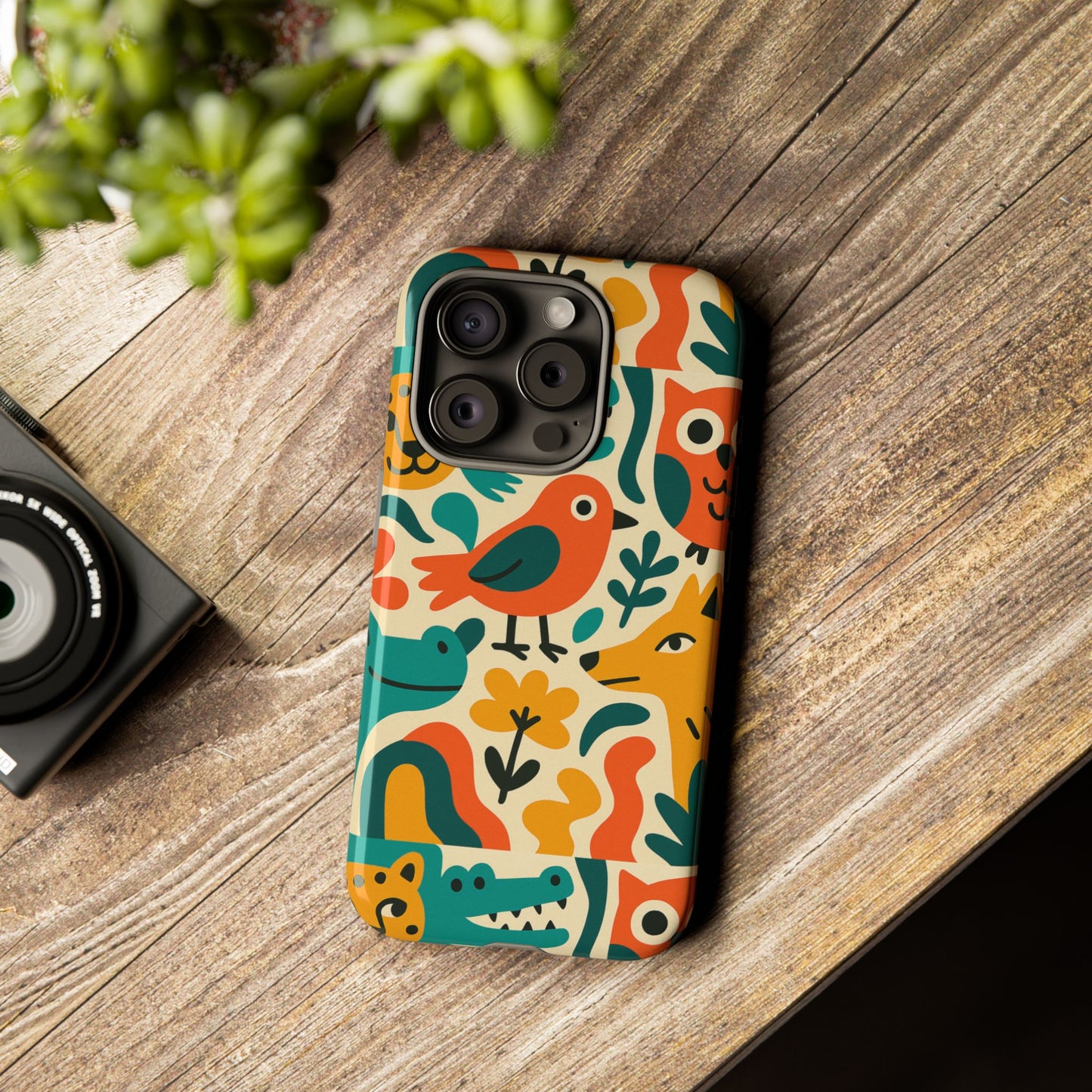vibrant animal print protective phone case with 3d wrap design for unique style and expression compatible with iphone 13, 14, 15 & 16 – all models including pro, pro max & plus
