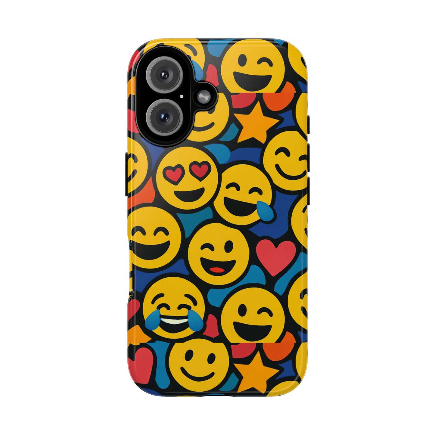 multicolour emoji protective phone case with 3d wrap design fun accessory for unisex compatible with iphone 13, 14, 15 & 16 – all models including pro, pro max & plus