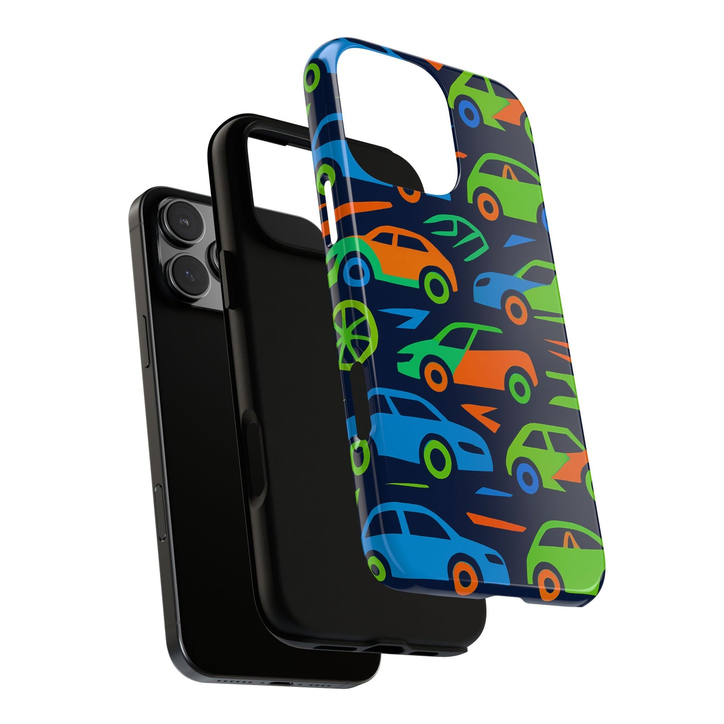 vibrant 3d car pattern protective phone case for expressive individuals stylish accessory compatible with iphone 13, 14, 15 & 16 – all models including pro, pro max & plus