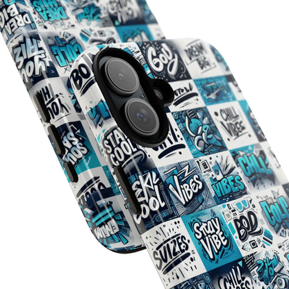 Vibrant 3D Wrap Phone Case in Blue with Playful Retro Design for Stylish Protection Compatible with iPhone 13, 14, 15 & 16 – all models including Pro, Pro Max & Plus
