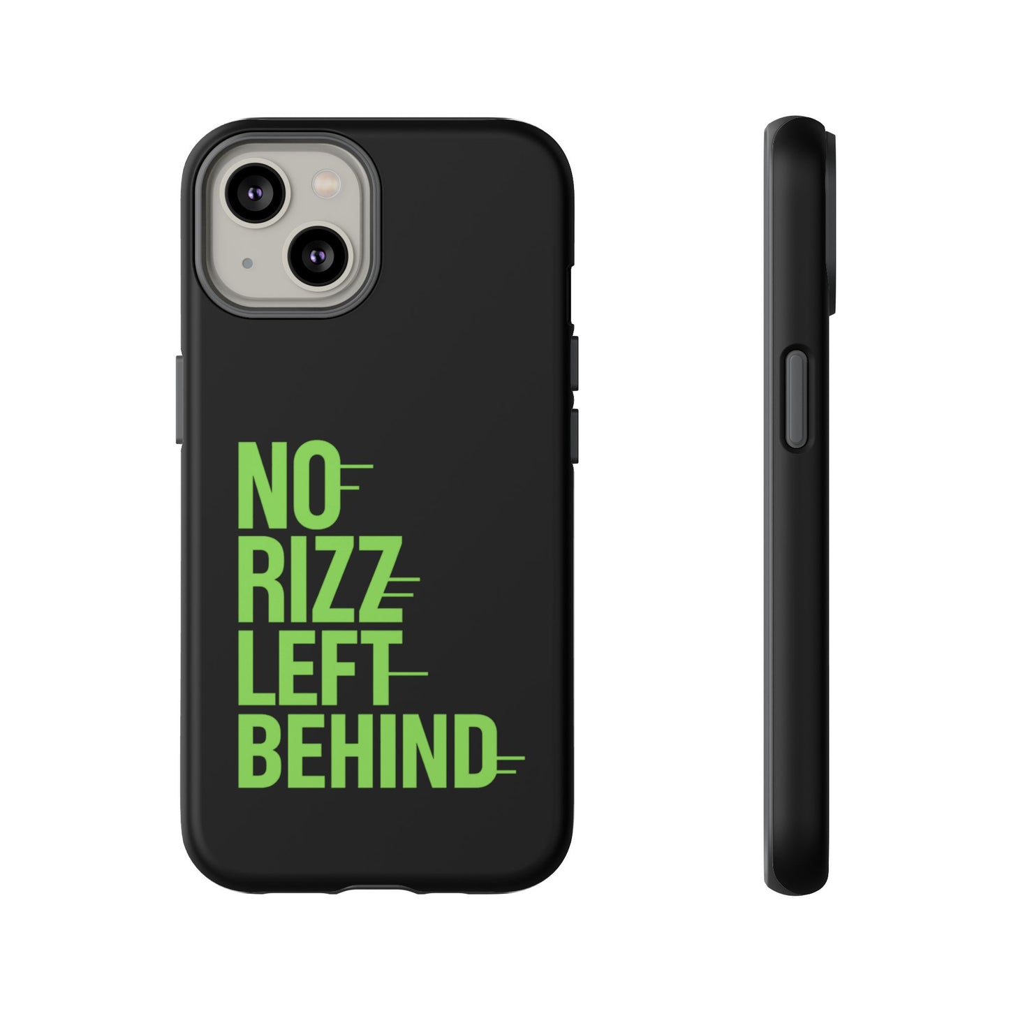 tough phone case - no rizz left behind, durable protection, shock absorbent, stylish design, perfect gift for adults, supports wireless charging, uv protected, lightweight accessory