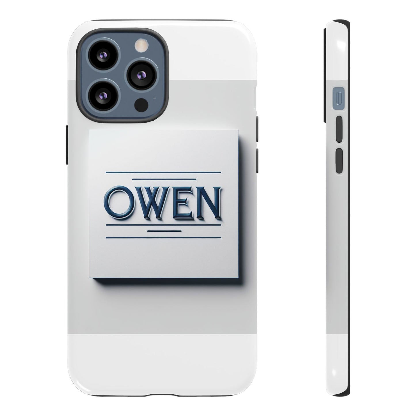 personalised 3d wrap protective phone case in elegant white and blue design for stylish protection compatible with iphone 13, 14, 15 & 16 – all models including pro, pro max & plus