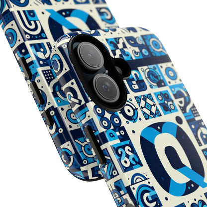 Blue Alphabet Letter Q Phone Case with 3D Wrap Protective Cover for Smartphones Kids and Adults Stylish Silicone Shock Absorption Durable Design