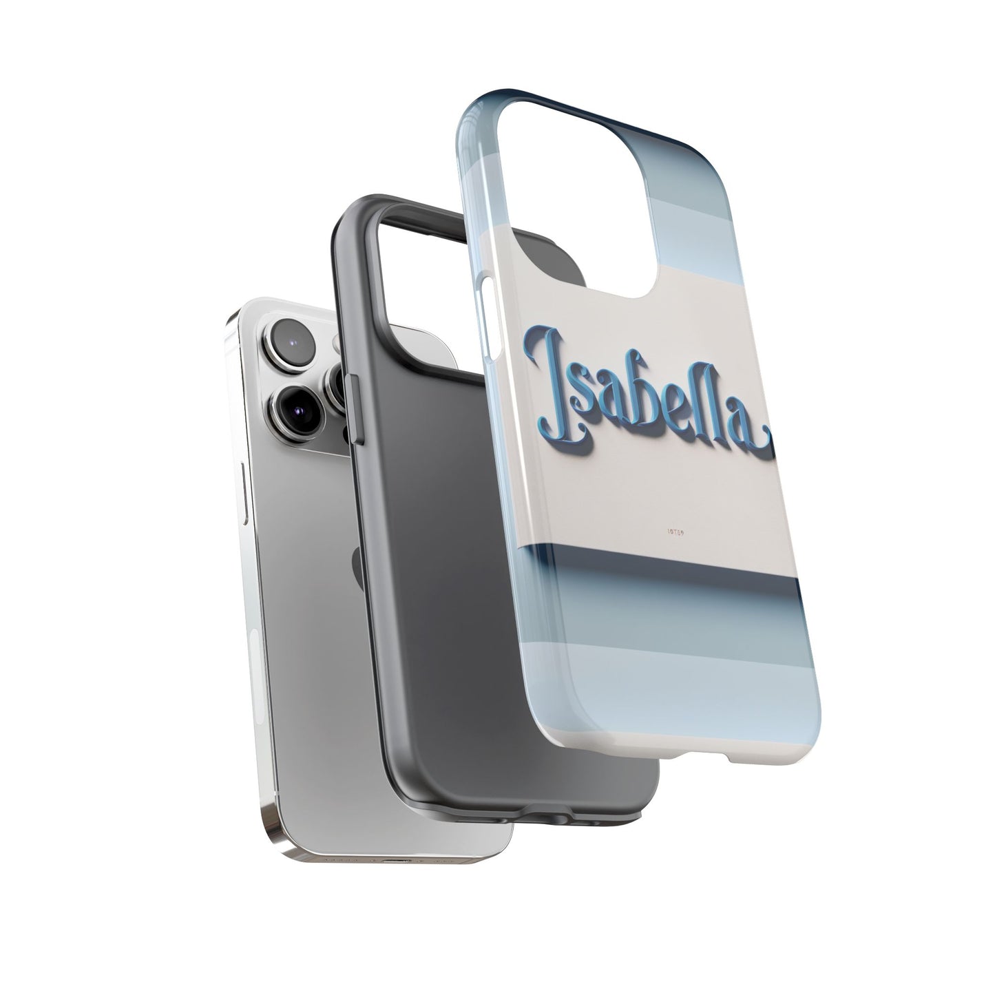 name isabella blue phone case with 3d wrap and vibrant anime inspired design for stylish protection and personalised smartphone accessory