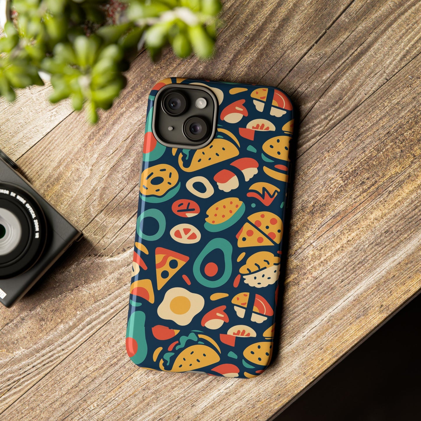 vibrant food-themed protective phone case with 3d design for stylish protection compatible with iphone 13, 14, 15 & 16 – all models including pro, pro max & plus