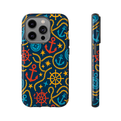 Nautical Multicolor Phone Case with 3D Wrap Design for Stylish Protection Compatible with iPhone 13, 14, 15 & 16 – all models including Pro, Pro Max & Plus