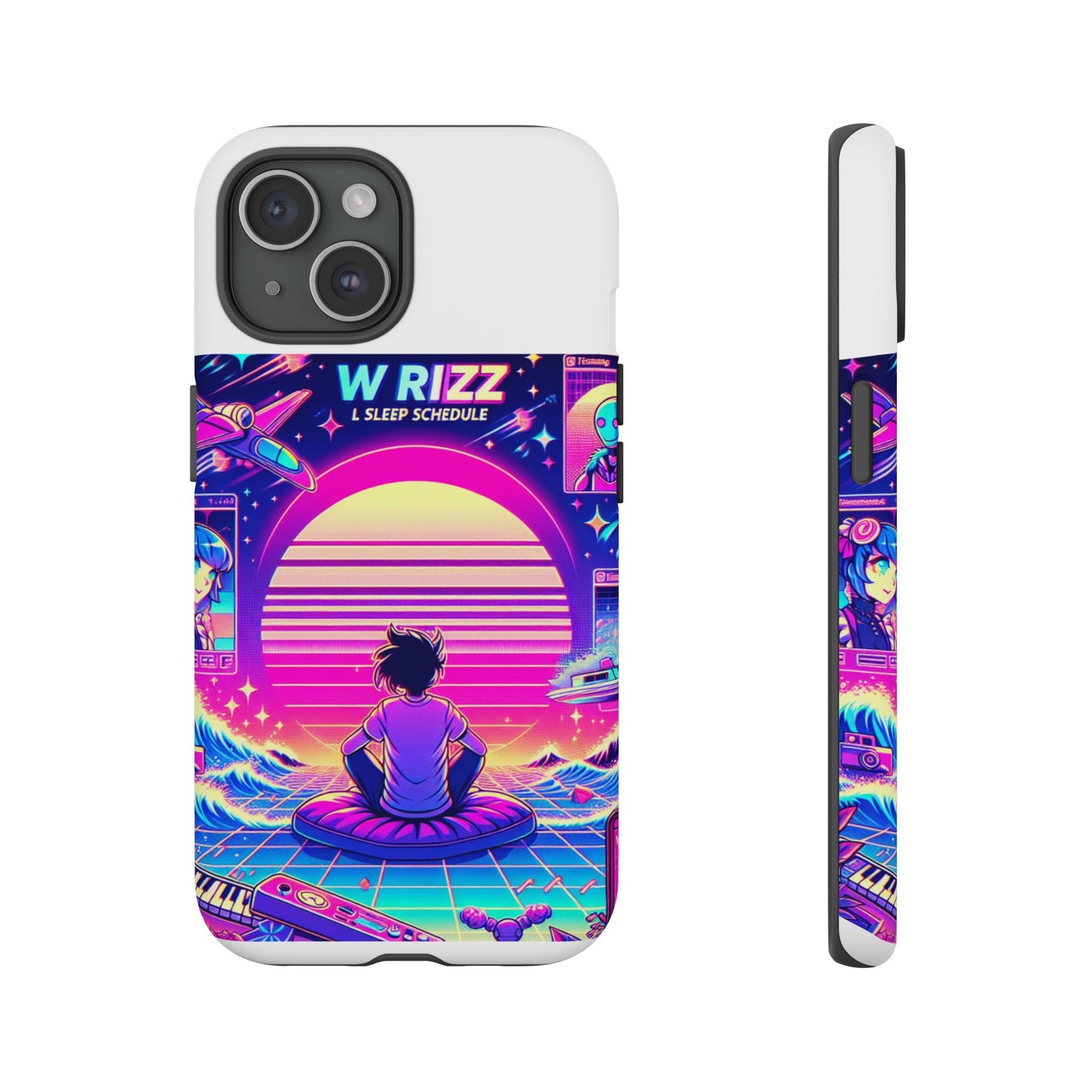 w rizz l sleep schedule protective phone case for anime lovers