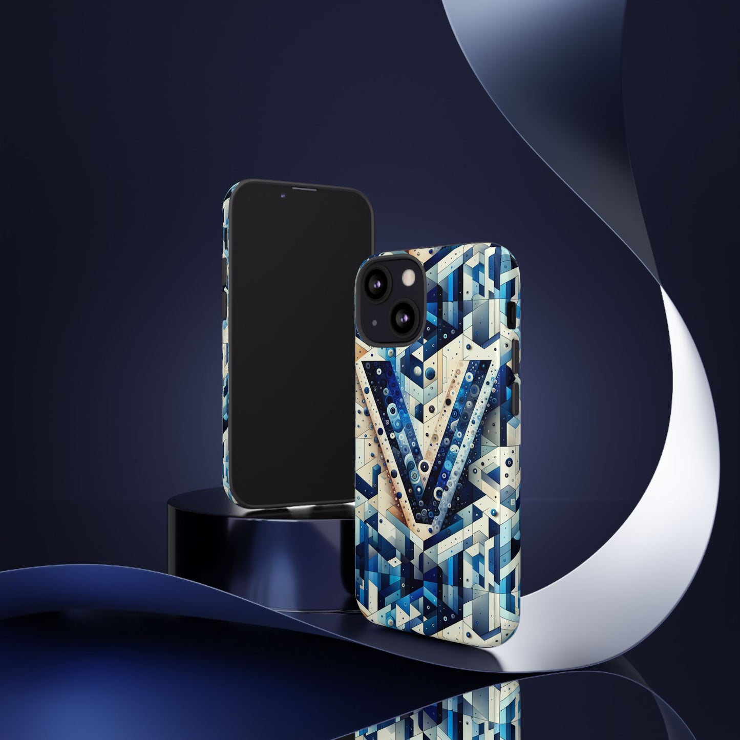 blue alphabet v phone case for samsung and iphone shockproof protective cover with 3d wrap design and uv resistance