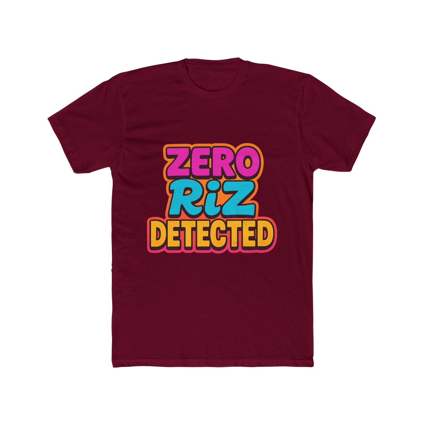 zero riz detected meme unisex t-shirt - multicolor graphic tee, funny internet slang t-shirt, trendy casual wear