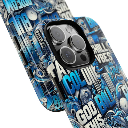 Blue Pattern Image 28 Design Phone Case for Men Women Shockproof Protective Cover with 3D Wrap and UV Protection