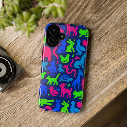 Vibrant Animal Print Phone Case with 3D Design for Stylish Protection Compatible with iPhone 13, 14, 15 & 16 – all models including Pro, Pro Max & Plus