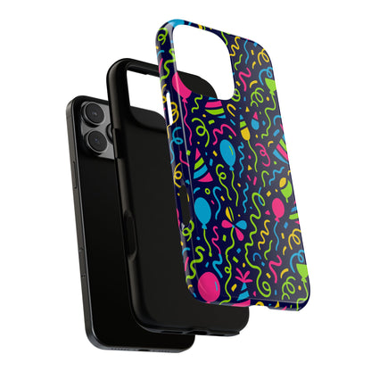 Vibrant 3D Wrap Protective Phone Case with Multicolour Party Design for Playful Smartphone Accessories Compatible with iPhone 13, 14, 15 & 16 – all models including Pro, Pro Max & Plus