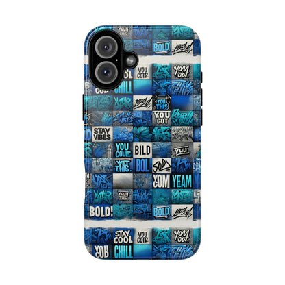 Vibrant 3D Graphic Protective Phone Case with Blue Design – Playful Accessory for Stylish Protection Compatible with iPhone 13, 14, 15 & 16 – all models including Pro, Pro Max & Plus