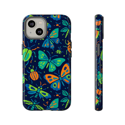 Vibrant Insect Pattern Protective Phone Case for Stylish Protection – Multicolour 3D Design Compatible with iPhone 13, 14, 15 & 16 – all models including Pro, Pro Max & Plus
