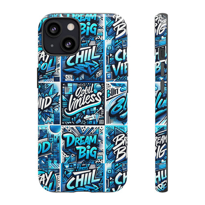 Blue Pattern Image 27 Phone Case for Mobile Phones Shockproof Protective Cover with 3D Wrap Design Anime Comic Style for Men Women and Teenagers