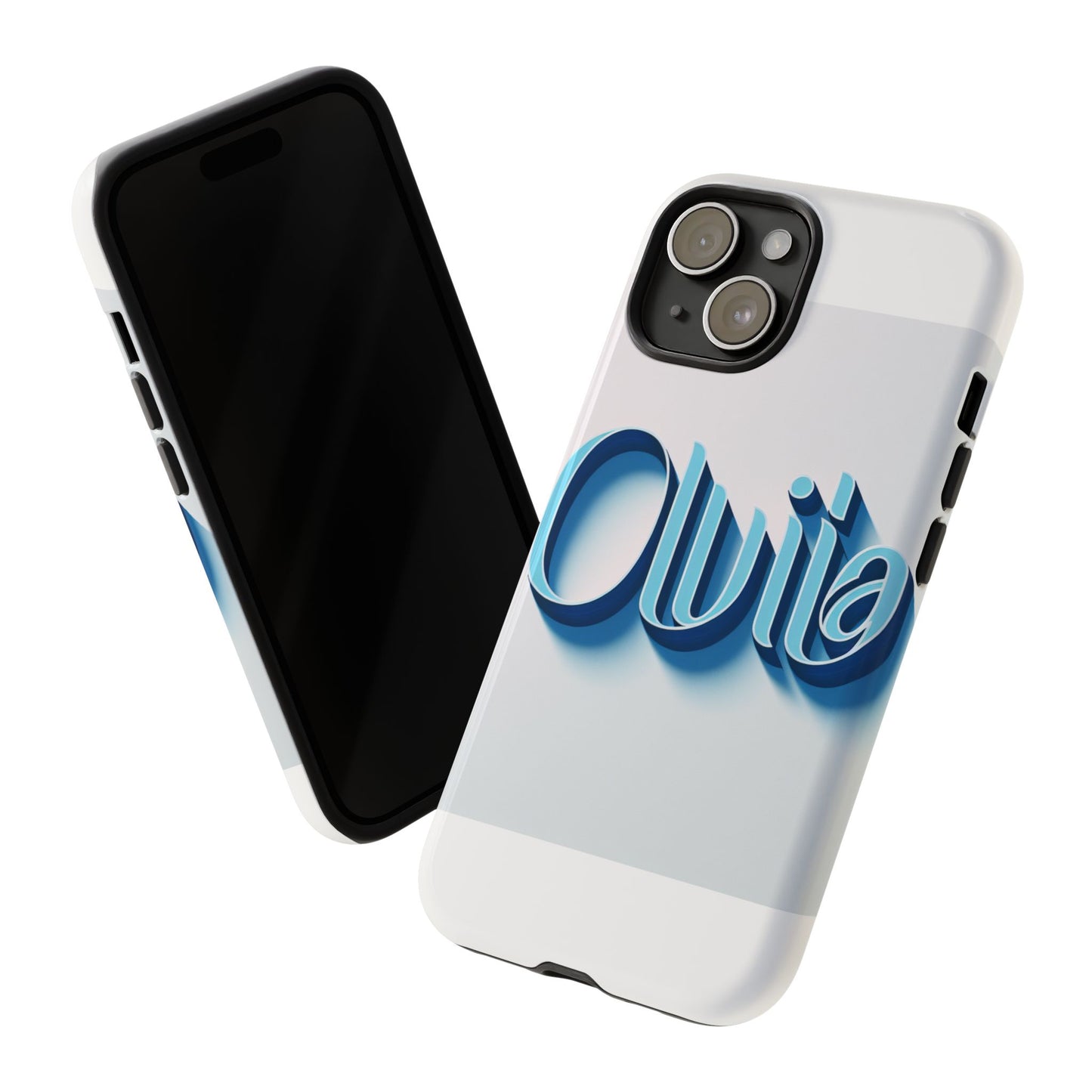 vibrant 3d typography phone case in blue for stylish protection – unique accessory for self-expression compatible with iphone 13, 14, 15 & 16 – all models including pro, pro max & plus