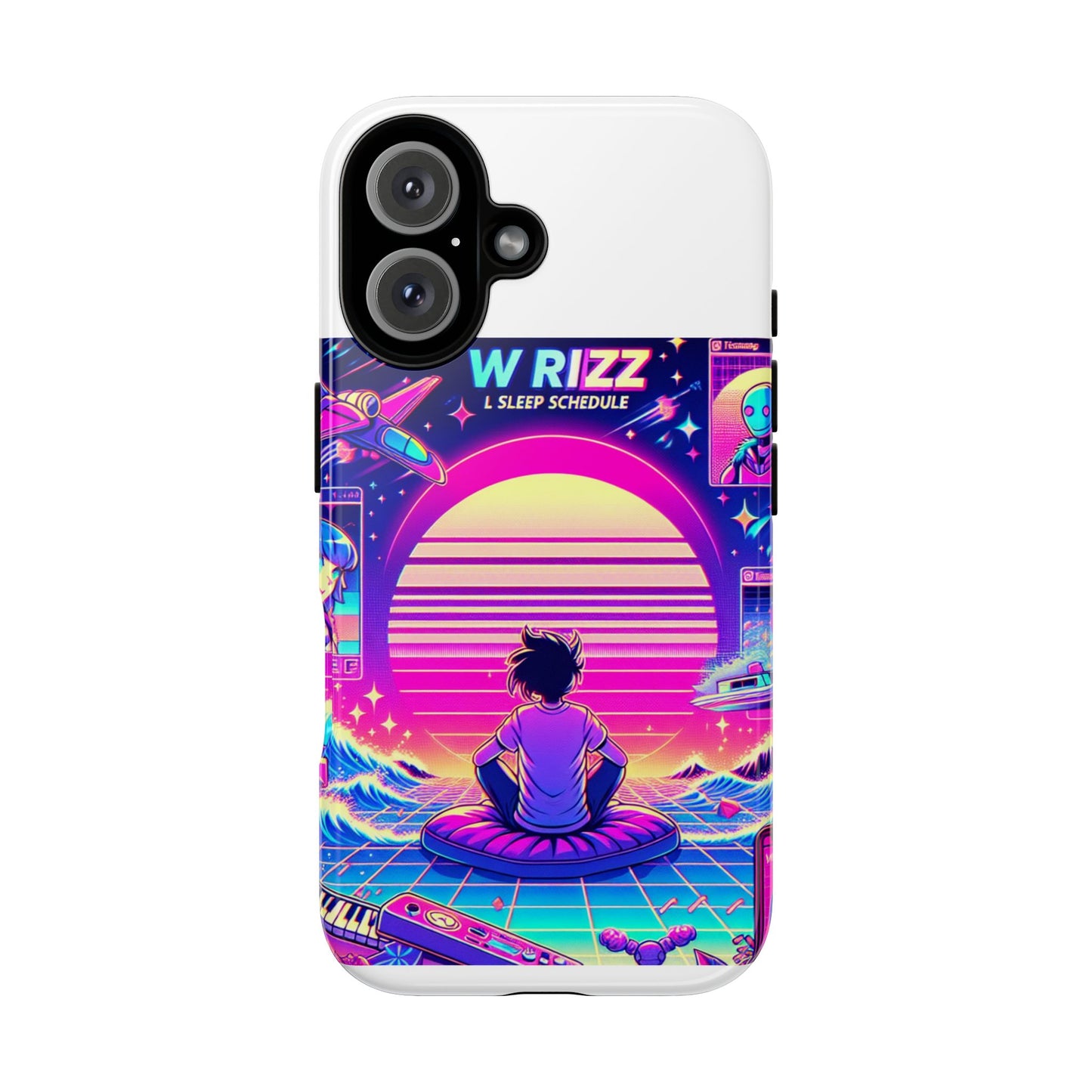 w rizz l sleep schedule protective phone case for anime lovers