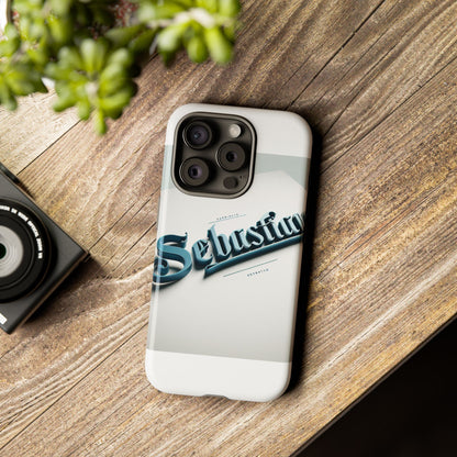Vibrant 3D Wrap Protective Phone Case in Retro Blue Typography Stylish Accessory for Self-Expression Compatible with iPhone 13, 14, 15 & 16 – all models including Pro, Pro Max & Plus