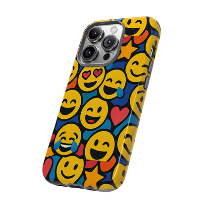 Multicolour Emoji Protective Phone Case with 3D Wrap Design Fun Accessory for Unisex Compatible with iPhone 13, 14, 15 & 16 – all models including Pro, Pro Max & Plus
