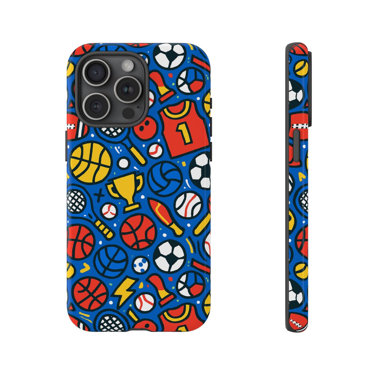 vibrant sports-themed protective phone case with 3d design for unique style – compatible with iphone 13, 14, 15 & 16 – all models including pro, pro max & plus