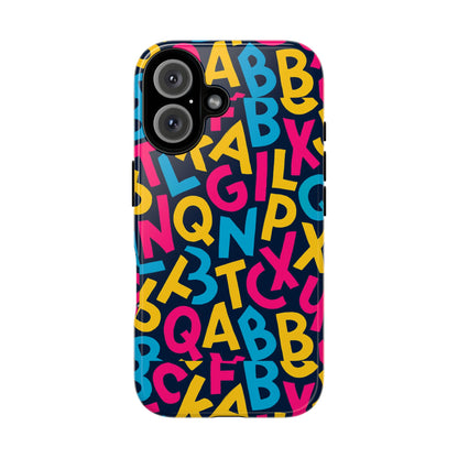 Multicolour 3D Wrap Phone Case with Playful Alphabet Design – Stylish Protection for Smartphones Compatible with iPhone 13, 14, 15 & 16 – All Models Including Pro, Pro Max & Plus