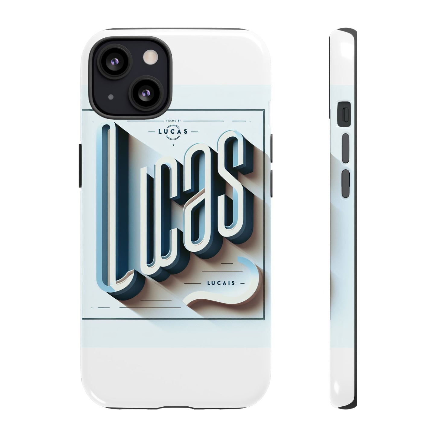 3d wrap protective phone case in blue with playful typography design – stylish protection compatible with iphone 13, 14, 15 & 16 – all models including pro, pro max & plus