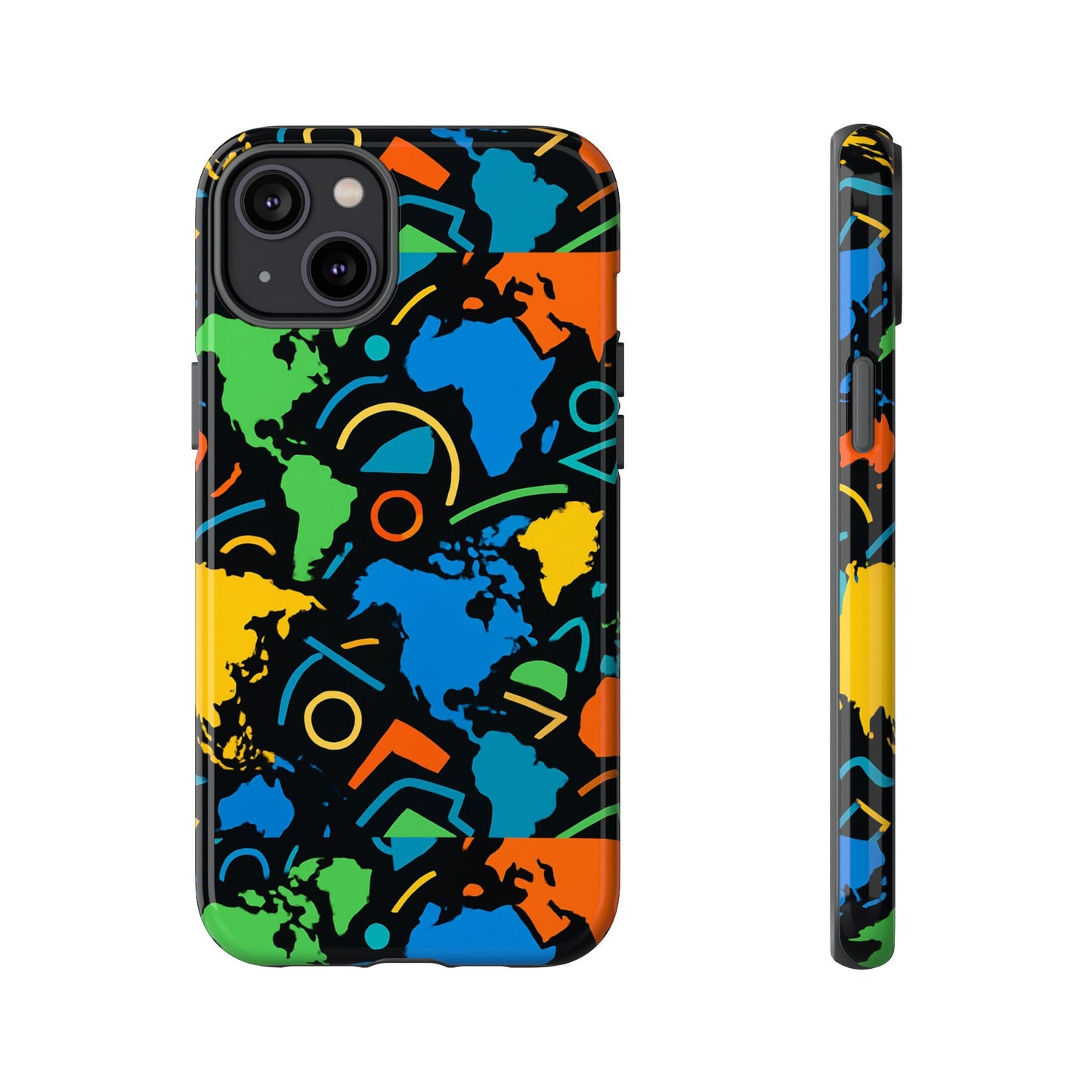multicolour 3d geometric phone case for stylish protection and individuality compatible with iphone 13, 14, 15 & 16 – all models including pro, pro max & plus