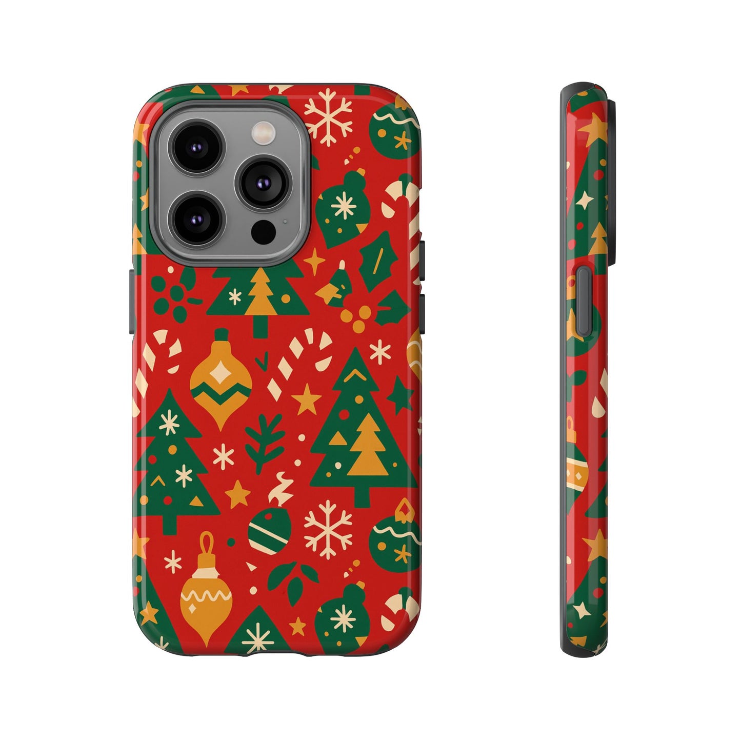multicolor 3d wrap protective phone case with festive holiday design – fun retro style for smartphone protection compatible with iphone 13, 14, 15 & 16 – all models including pro, pro max & plus