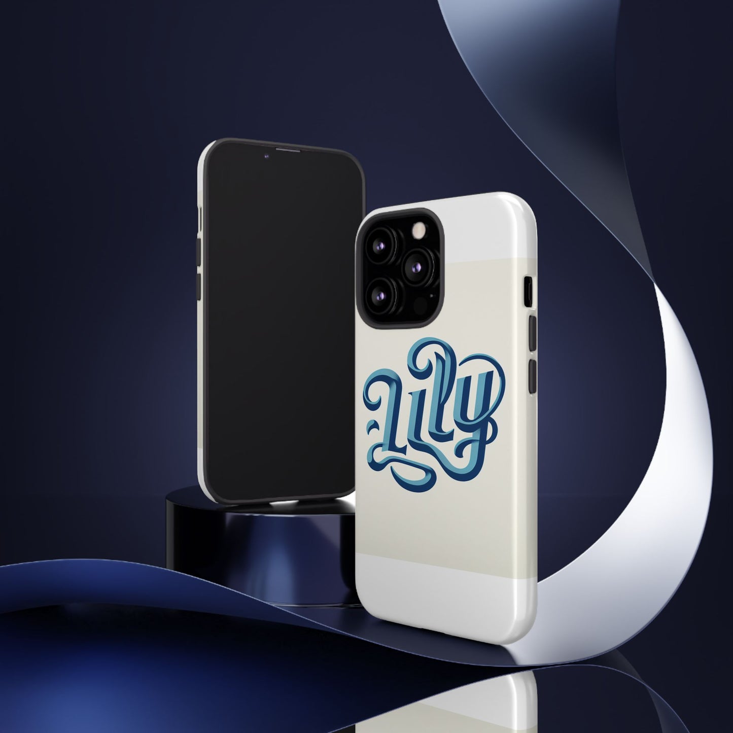 blue 3d wrap protective phone case with unique script design trendy accessory for style enthusiasts compatible with iphone 13, 14, 15 & 16 – all models including pro, pro max & plus