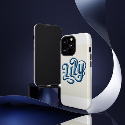 Blue 3D Wrap Protective Phone Case with Unique Script Design Trendy Accessory for Style Enthusiasts Compatible with iPhone 13, 14, 15 & 16 – all models including Pro, Pro Max & Plus