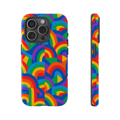 Multicolour Rainbow Protective Phone Case with 3D Design for Stylish Protection Compatible with iPhone 13, 14, 15 & 16 – All Models Including Pro, Pro Max & Plus