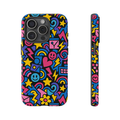 Vibrant Multicolour Cartoon Protective Phone Case – Playful 3D Design for Stylish Protection – Compatible with iPhone 13, 14, 15 & 16 – all models including Pro, Pro Max & Plus