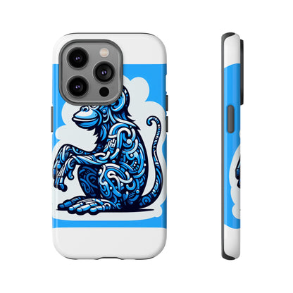 Vibrant 3D Monkey Design Phone Case in Blue – Stylish Protection for Smartphones Compatible with iPhone 13, 14, 15 & 16 – All Models Including Pro, Pro Max & Plus