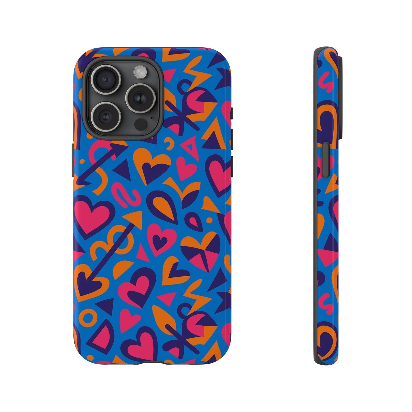 multicolour 3d love design phone case for men and women stylish protection accessory compatible with iphone 13, 14, 15 & 16 – all models including pro, pro max & plus