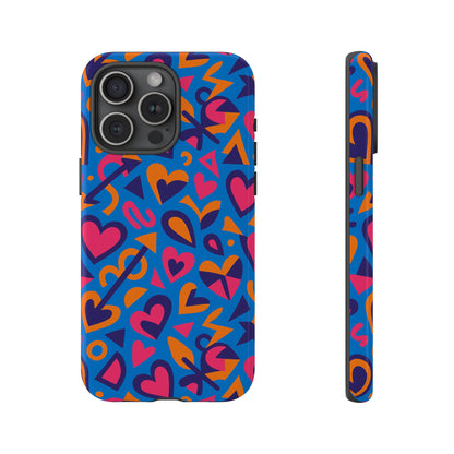 Multicolour 3D Love Design Phone Case for Men and Women Stylish Protection Accessory Compatible with iPhone 13, 14, 15 & 16 – all models including Pro, Pro Max & Plus
