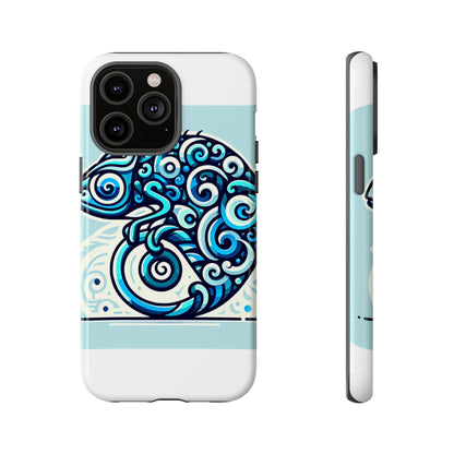 Vibrant 3D Wrap Protective Phone Case with Playful Chameleon Design in Blue – Unique Accessory for Self-Expression Compatible with iPhone 13, 14, 15 & 16 – all models including Pro, Pro Max & Plus