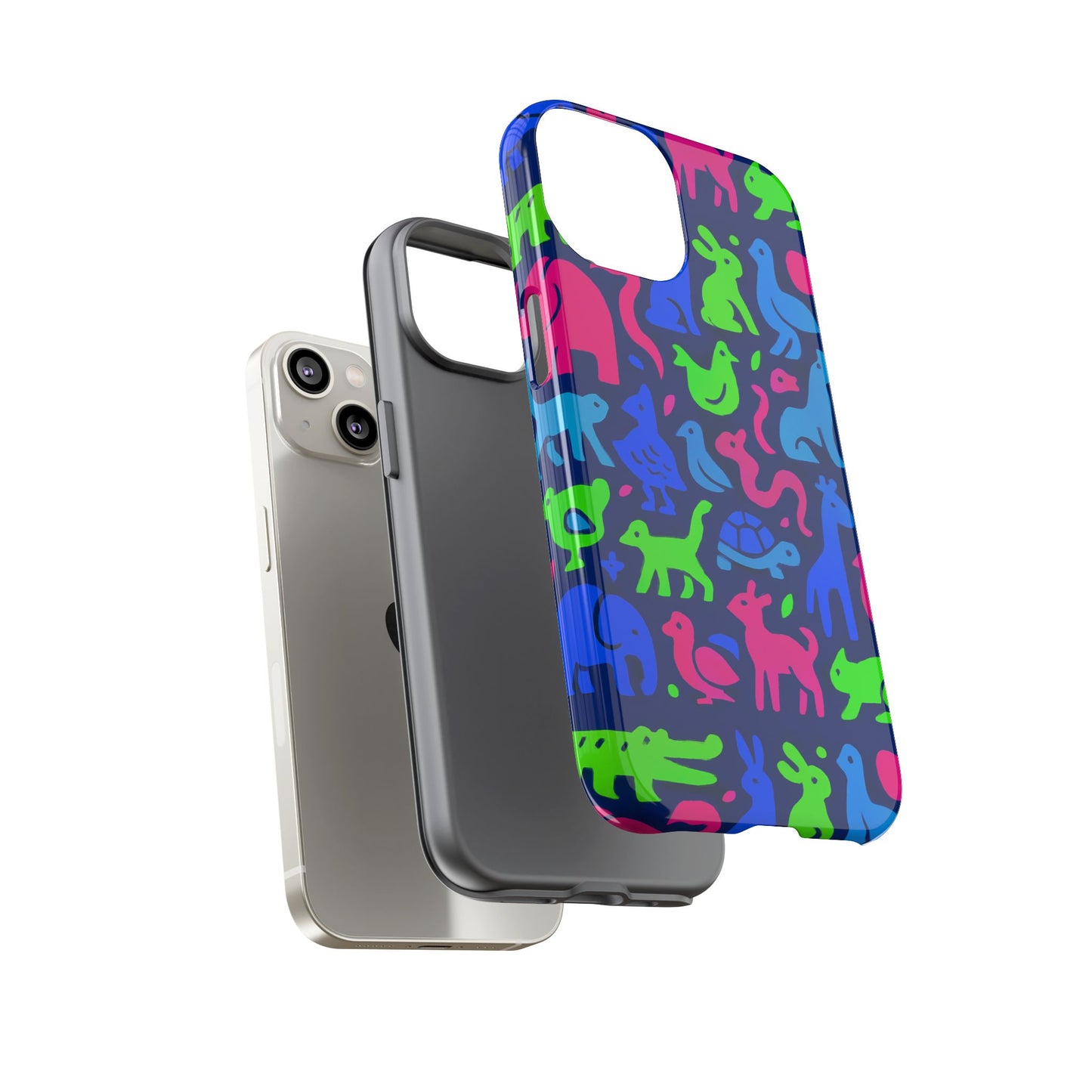 vibrant animal print phone case with 3d design for stylish protection compatible with iphone 13, 14, 15 & 16 – all models including pro, pro max & plus