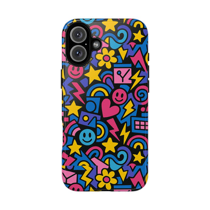 Vibrant Multicolour Cartoon Protective Phone Case – Playful 3D Design for Stylish Protection – Compatible with iPhone 13, 14, 15 & 16 – all models including Pro, Pro Max & Plus