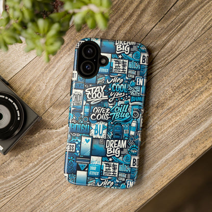 Vibrant 3D Graphic Phone Case for Men and Women – Unique Blue Design for Stylish Protection – Compatible with iPhone 13, 14, 15 & 16 – all models including Pro, Pro Max & Plus
