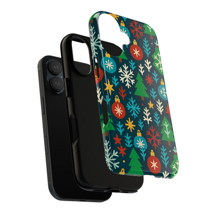 Multicolour 3D Wrap Protective Phone Case with Retro Christmas Design for Stylish Protection – Compatible with iPhone 13, 14, 15 & 16 – All Models Including Pro, Pro Max & Plus