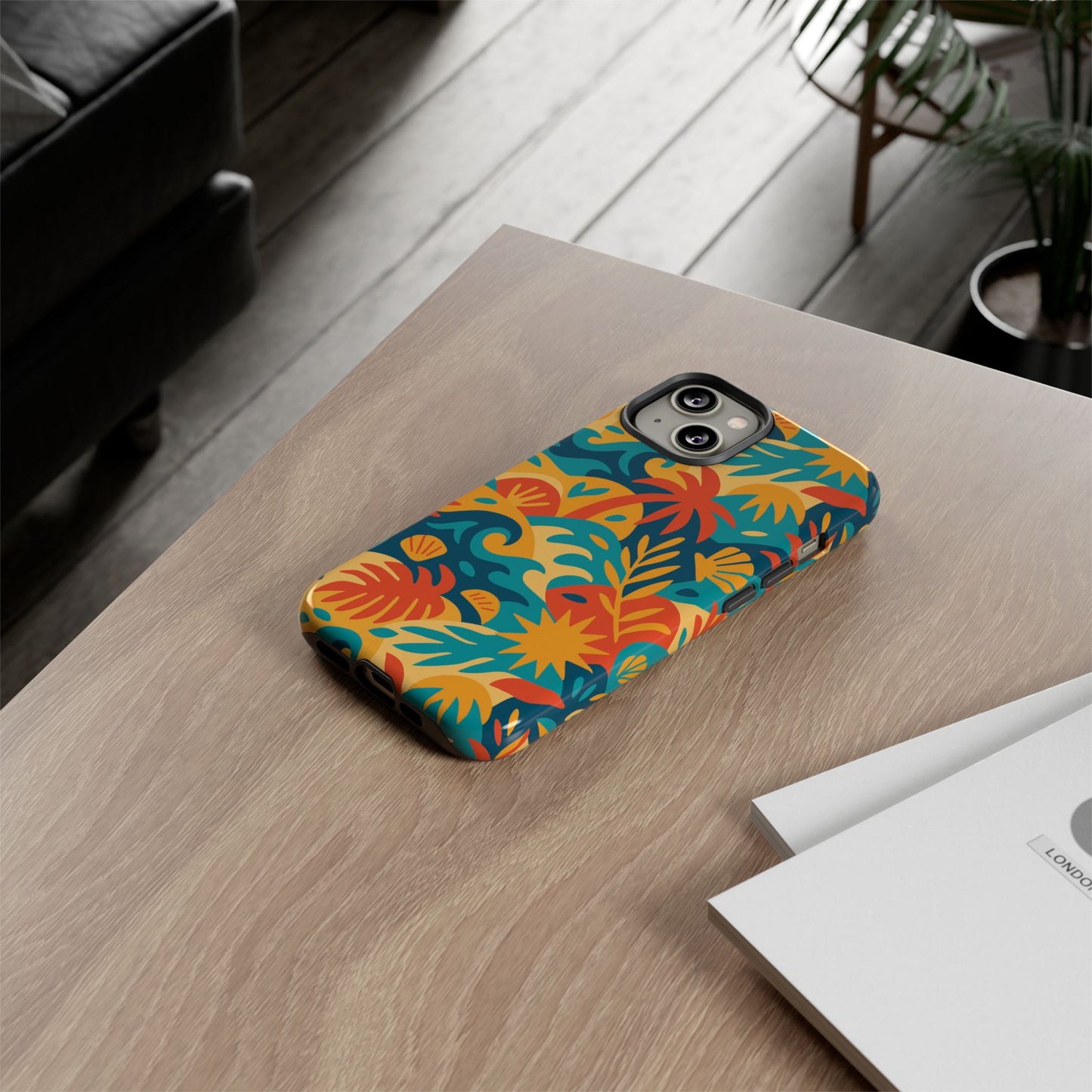 vibrant tropical phone case for stylish protection with 3d wrap design – unisex fashion accessory compatible with iphone 13, 14, 15 & 16 – all models including pro, pro max & plus