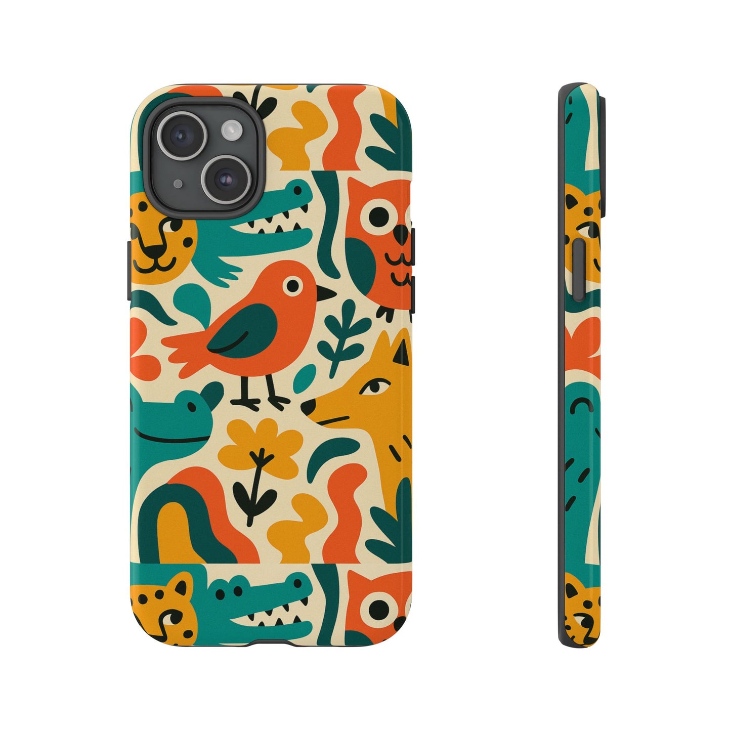 vibrant animal print protective phone case with 3d wrap design for unique style and expression compatible with iphone 13, 14, 15 & 16 – all models including pro, pro max & plus