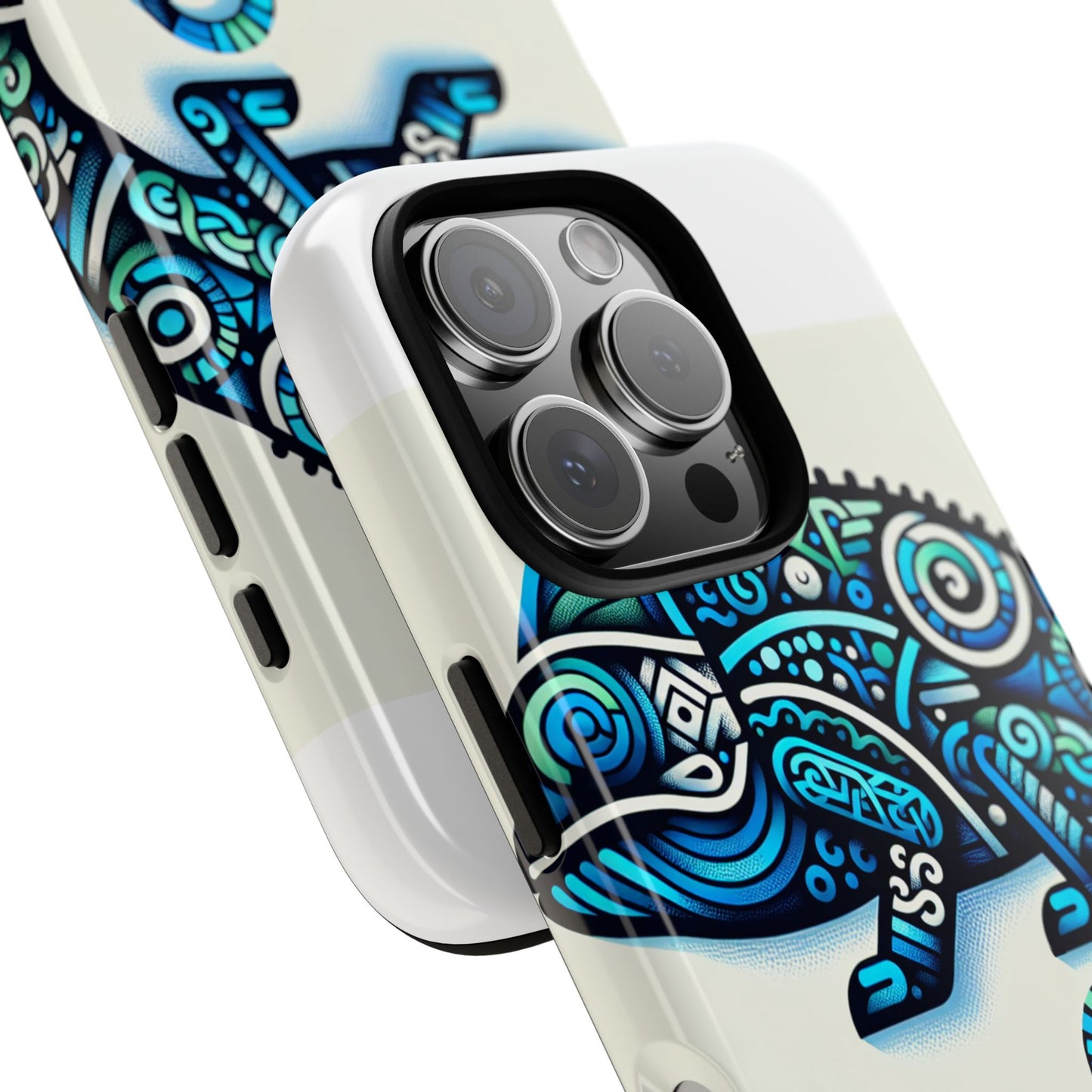 vibrant 3d chameleon phone case with blue design for stylish protection compatible with iphone 13, 14, 15 & 16 – all models including pro, pro max & plus