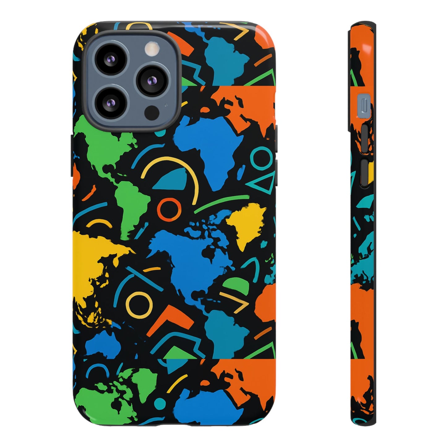 multicolour 3d geometric phone case for stylish protection and individuality compatible with iphone 13, 14, 15 & 16 – all models including pro, pro max & plus