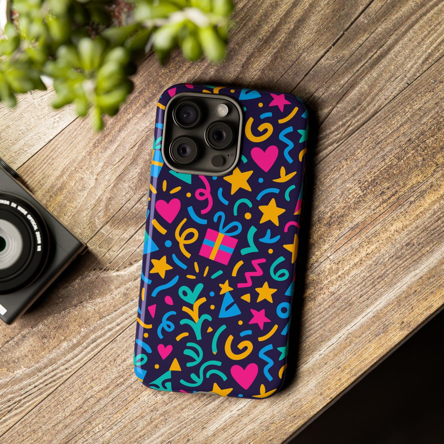 vibrant multicolour retro phone case with fun 3d design for stylish protection and unique expression compatible with iphone 13, 14, 15 & 16 – all models including pro, pro max & plus
