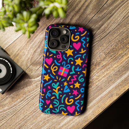 Vibrant Multicolour Retro Phone Case with Fun 3D Design for Stylish Protection and Unique Expression Compatible with iPhone 13, 14, 15 & 16 – all models including Pro, Pro Max & Plus