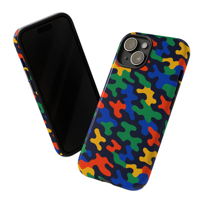 Multicolour Camouflage Protective Phone Case with 3D Wrap Design for Stylish Smartphone Protection Compatible with iPhone 13, 14, 15 & 16 – All Models Including Pro, Pro Max & Plus