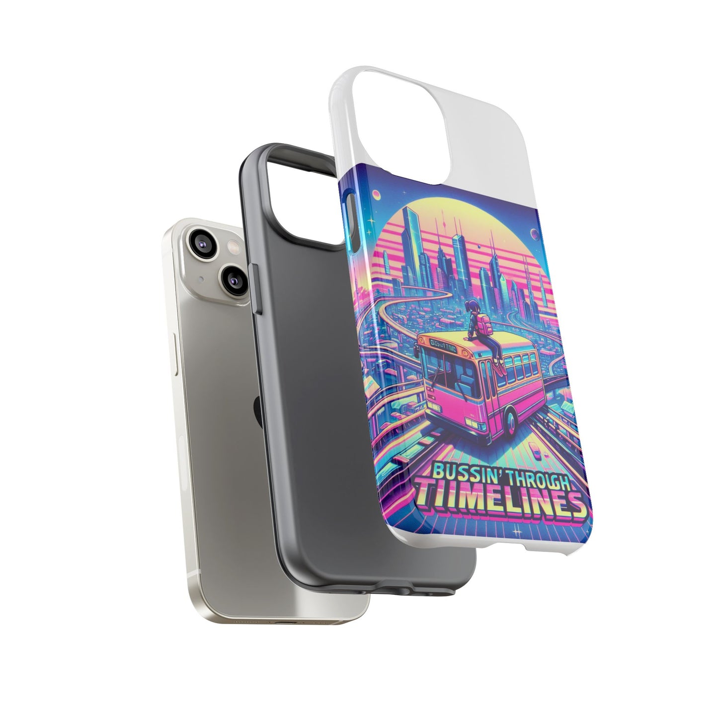 bussin through timelines protective phone case for anime lovers, durable 3d wrap design, shock absorbent tpu silicone, uv protected, stylish accessory for smartphones