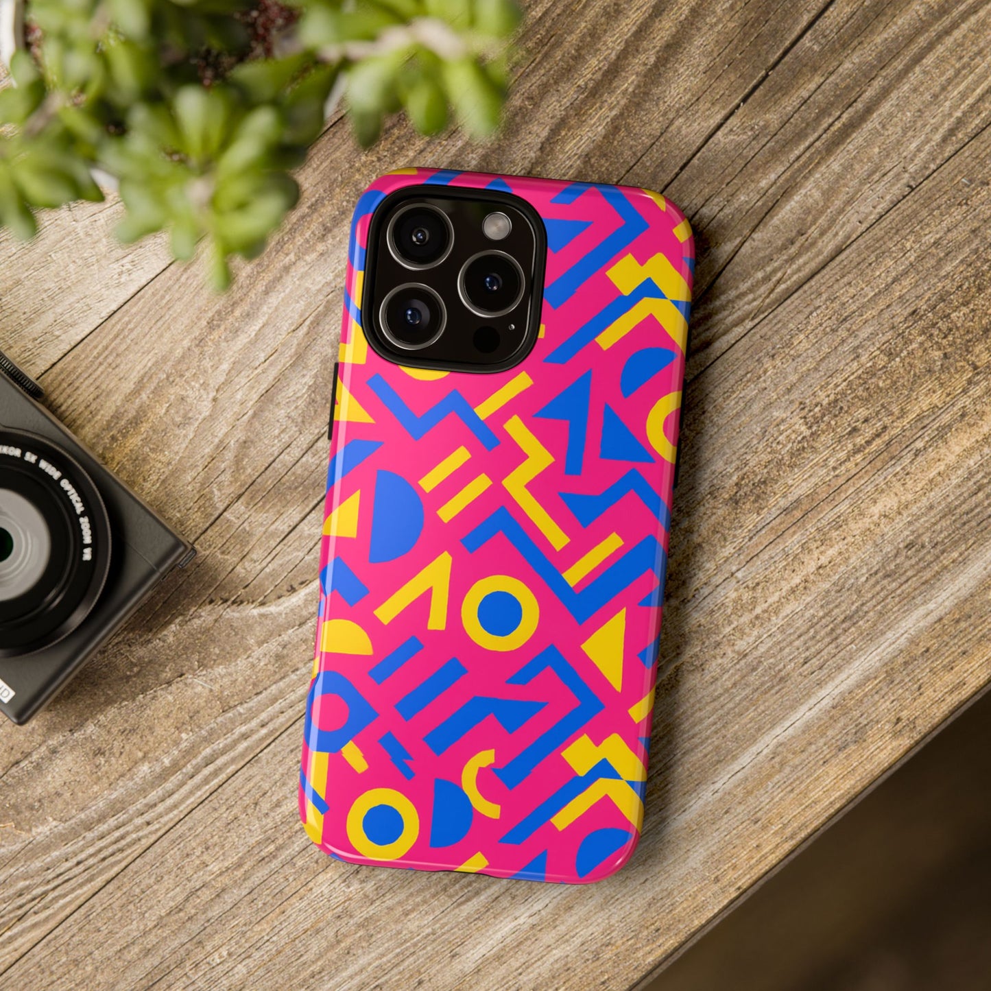 vibrant geometric 3d wrap protective phone case with multicolour design for unique style compatible with iphone 13, 14, 15 & 16 – all models including pro, pro max & plus